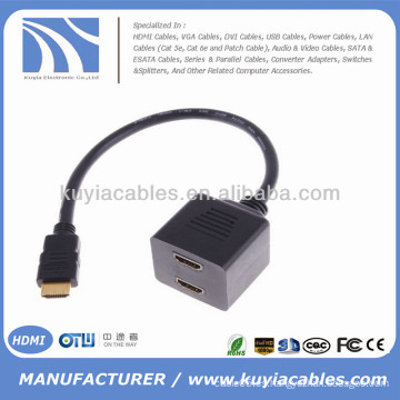 HDMI macho a 2 HDMI cable adaptador hembra divisor